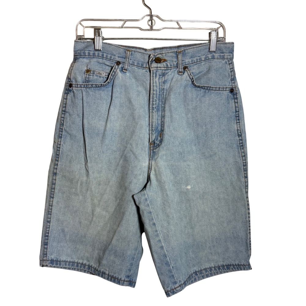Vintage Chic High Waisted‎ Denim Shorts Light Wash Blue Made in USA Size 13 90s